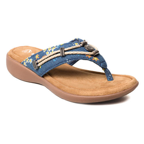Minnetonka Silverthorne Sandal (Women's) - Floral Denim