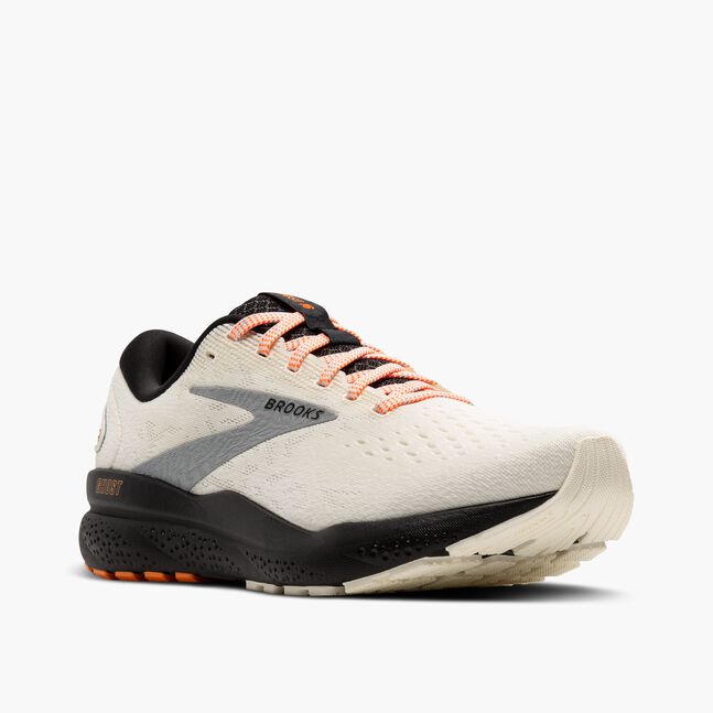 Brooks Ghost 16 (Men's) - Ecru/Orange/Black