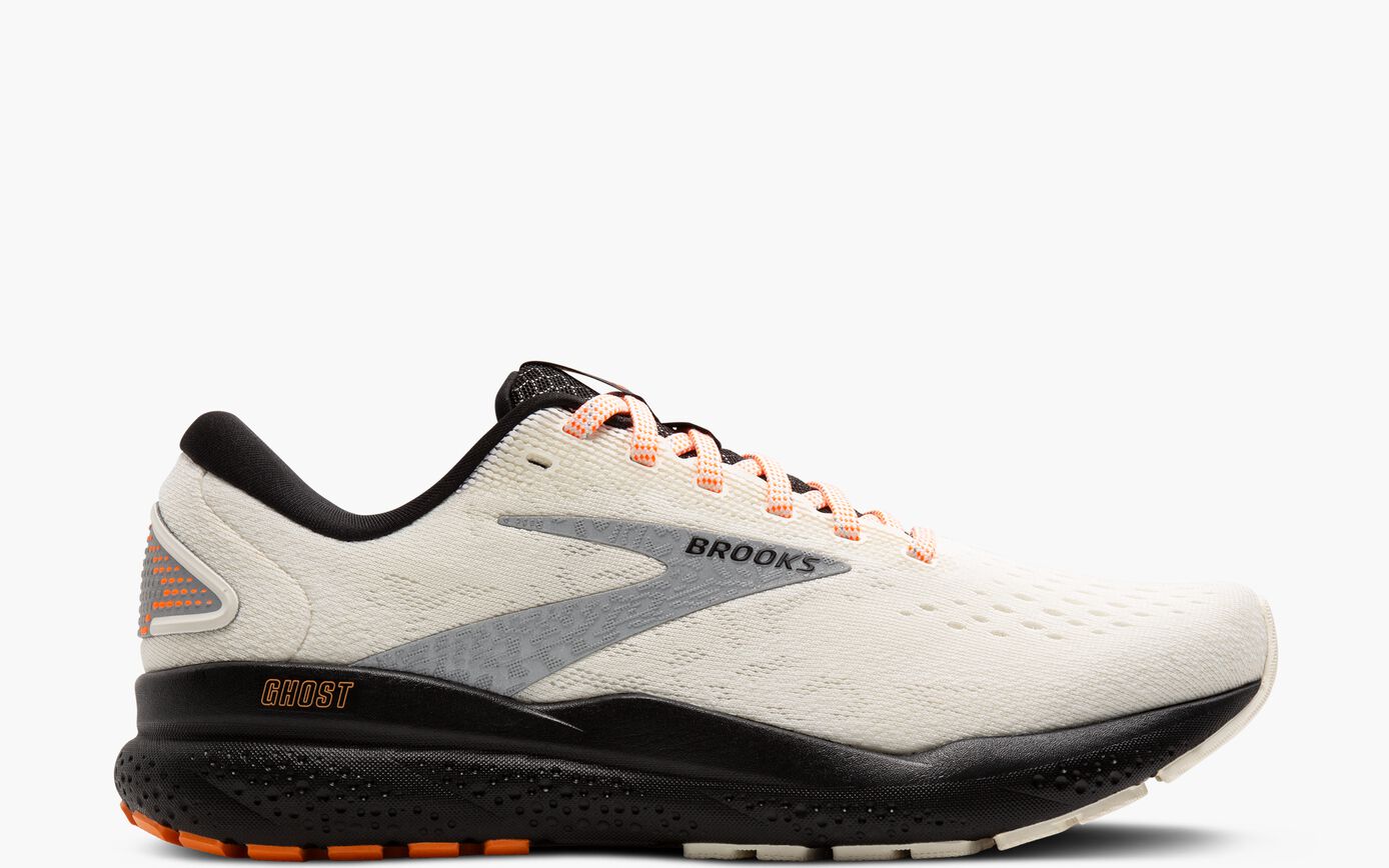 Brooks Ghost 16 (Men's) - Ecru/Orange/Black