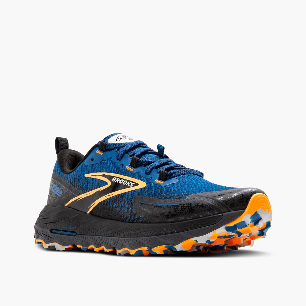 Brooks Cascadia 18 - Trail Running (Men's) - Blue Sapphire/Black/Orange