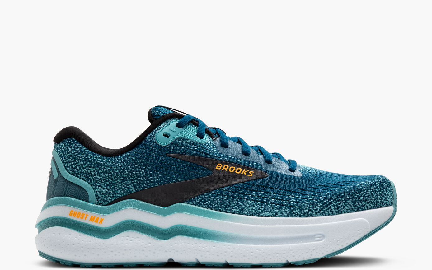 Brooks Ghost Max 2 (Men's) - Moroccan Blue/Aqua/Orange Pop