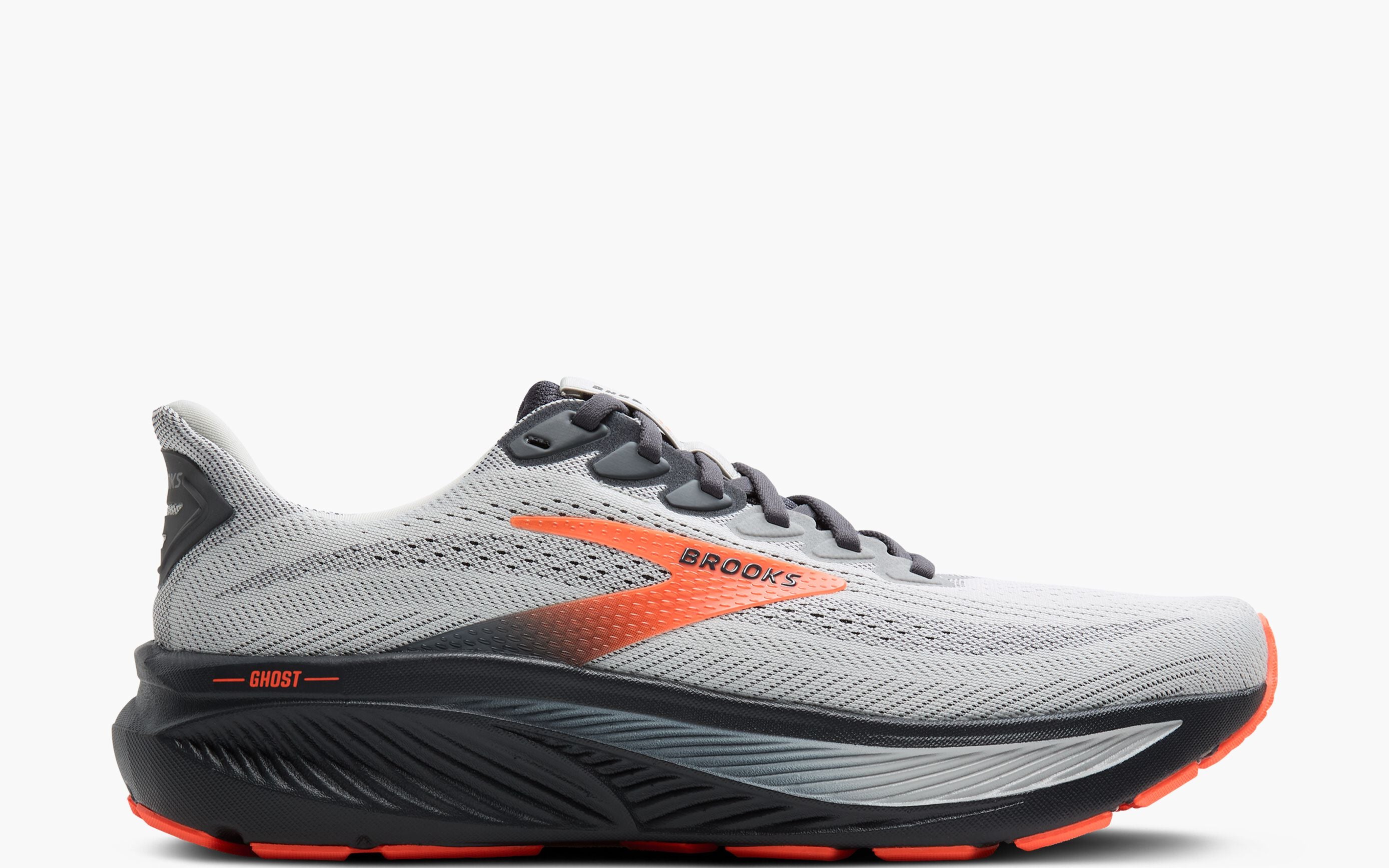 Brooks Ghost 17 (Men's) - Oyster Mushroom/Orange/Ebony