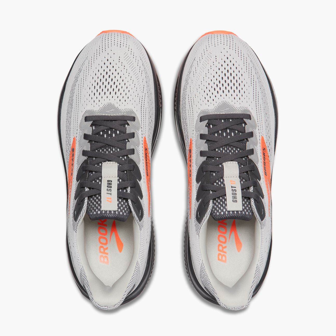 Brooks Ghost 17 (Men's) - Oyster Mushroom/Orange/Ebony