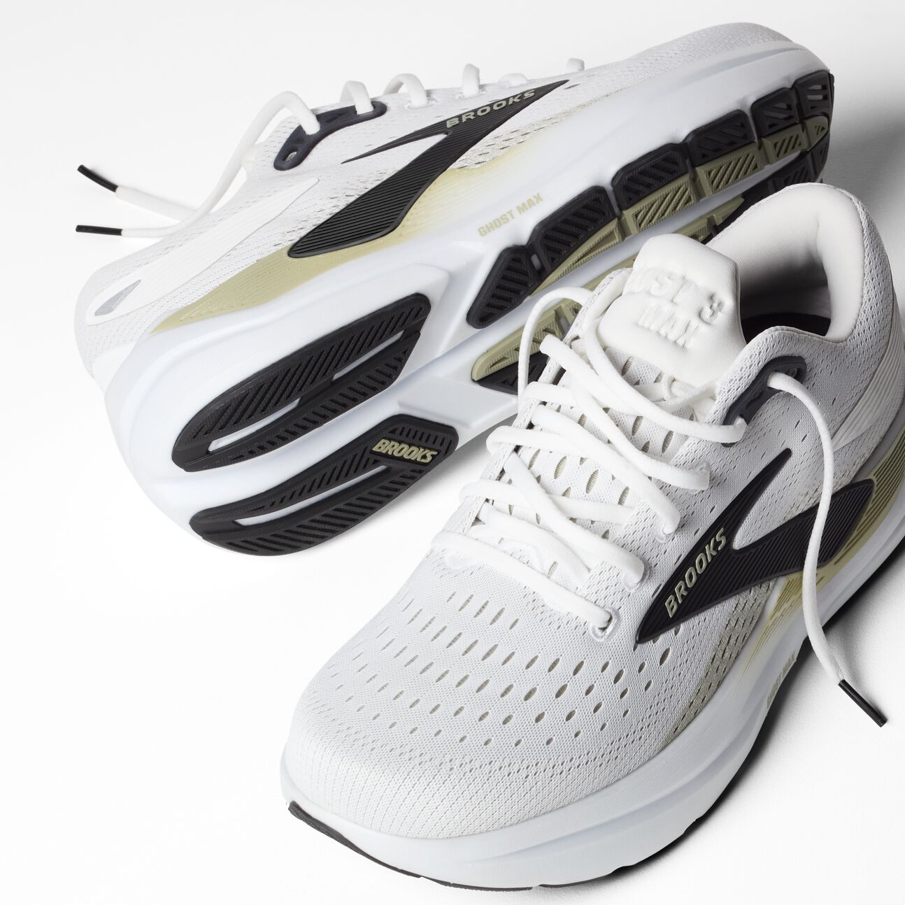 Brooks Ghost Max 3 (Men's) - Bright White/Tea/Black