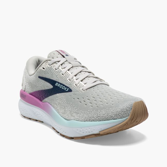 Brooks Ghost 16 (Women's) - White/Grey/Estate Blue