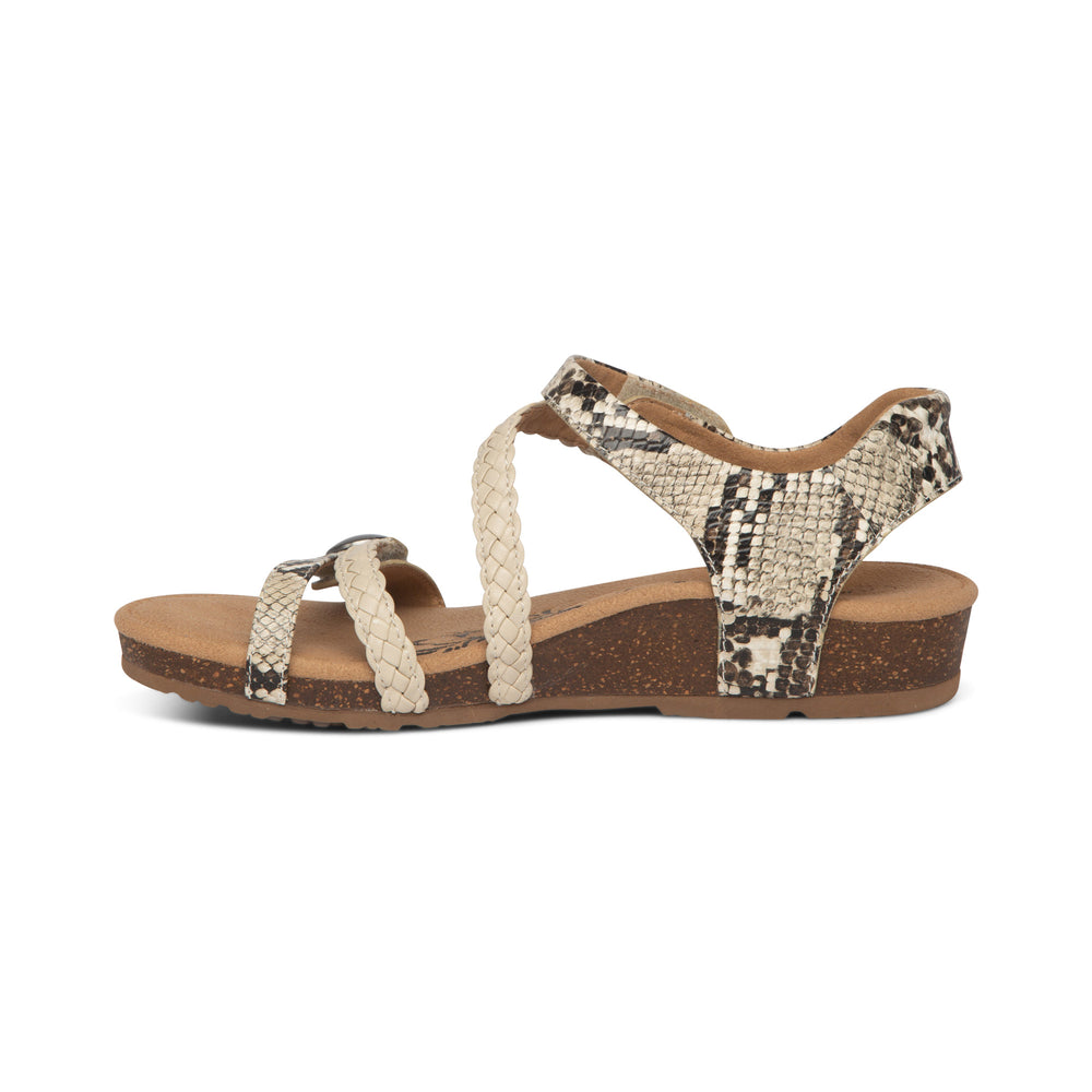 Aetrex Jillian Braided Quarter Strap Sandal (Women's) - Snake