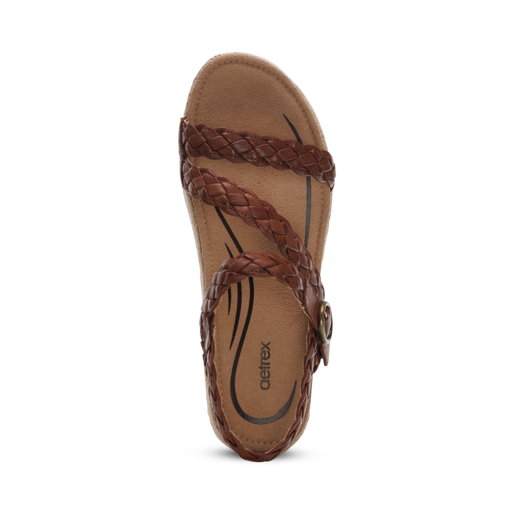 Aetrex Julia Arch Platform Sandal (Women's) - Walnut