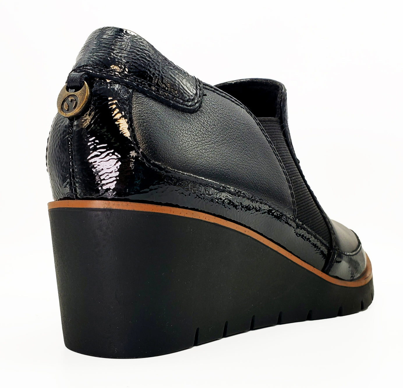 Revere Mykonos Wedge Loafer (Women's) - Black