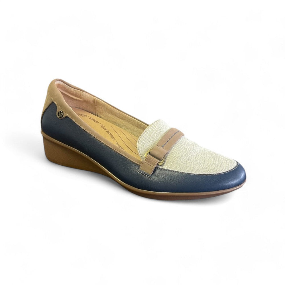 Revere Montmarte Wedge Loafer (Women's) - Blue French