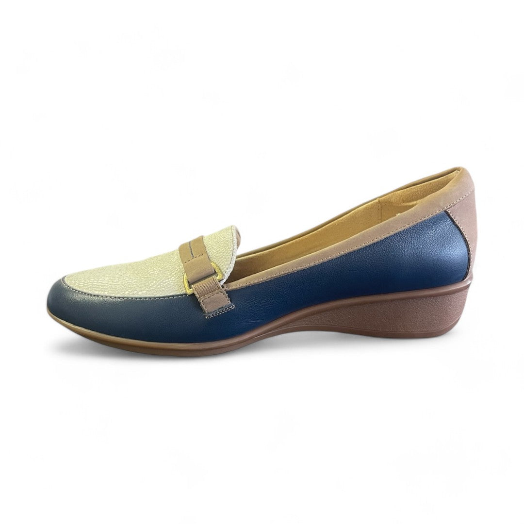 Revere Montmarte Wedge Loafer (Women's) - Blue French