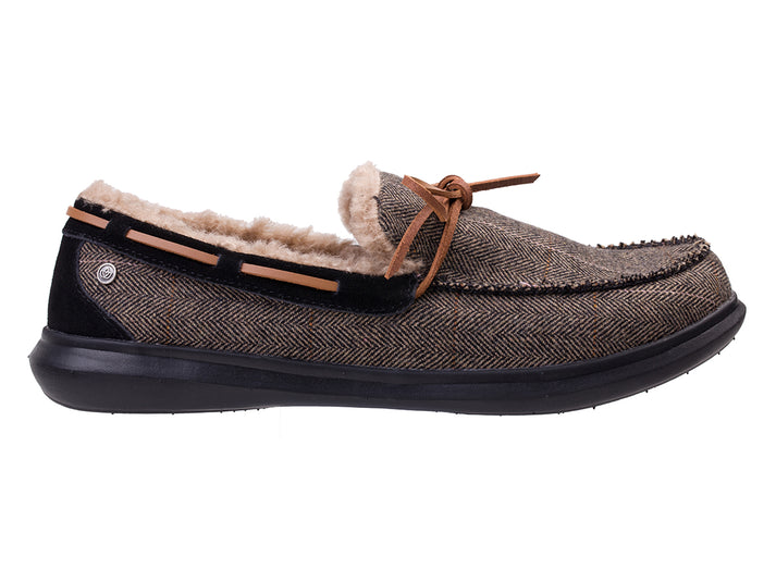 Spenco Birch Slipper (Men's-  Black/Tan Tweed