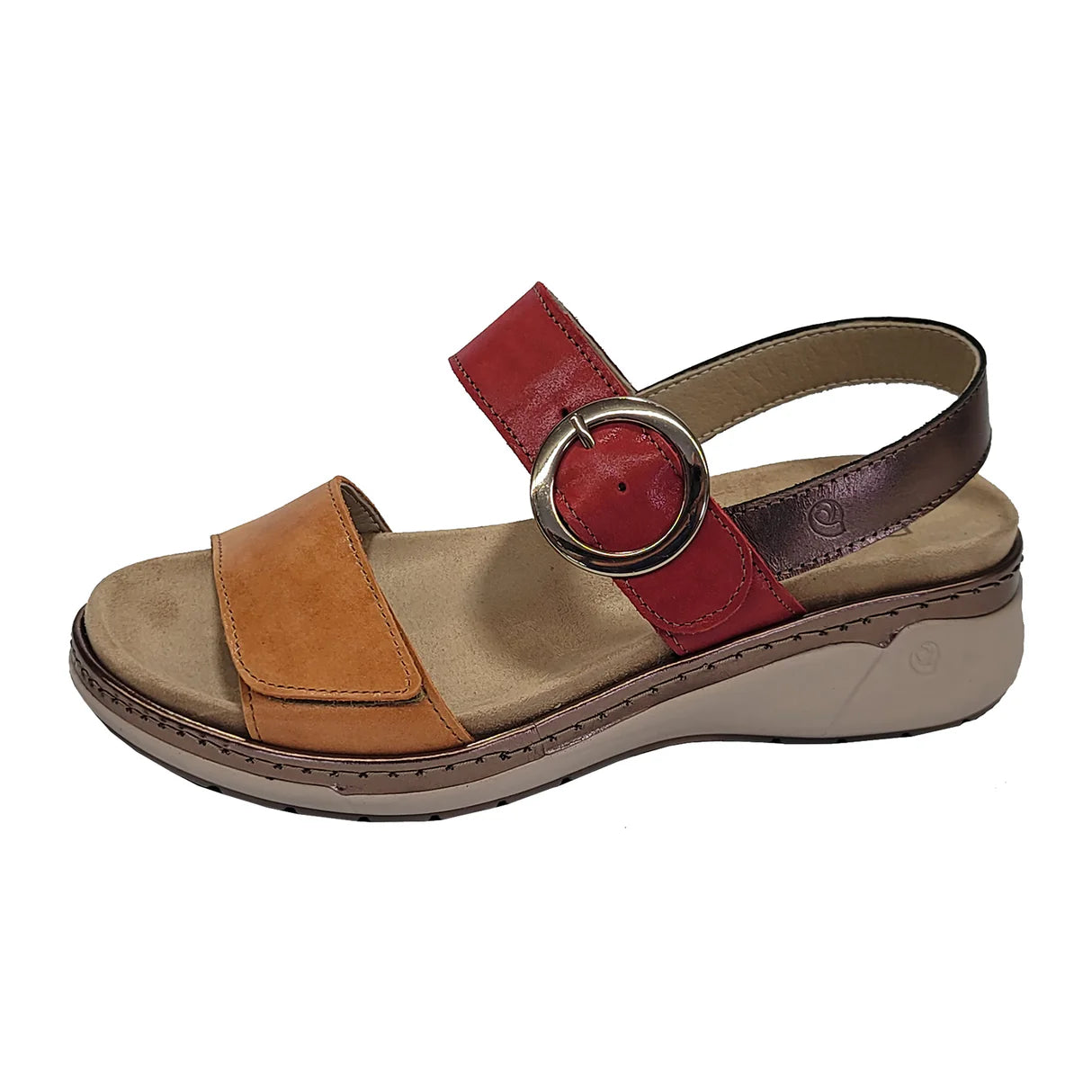 Suave Silveria Backstrap Sandal (Women's) - Golden/Ruby/Tiger