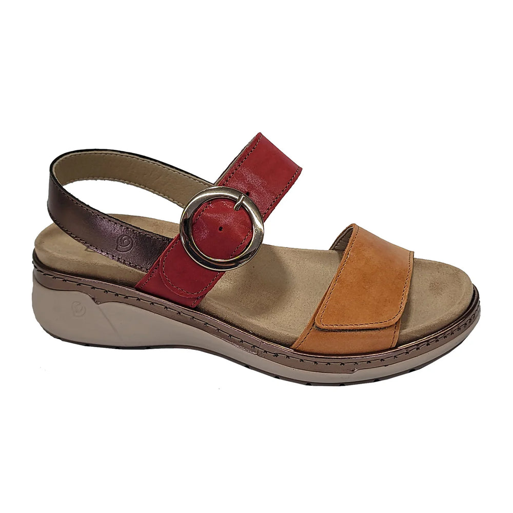 Suave Silveria Backstrap Sandal (Women's) - Golden/Ruby/Tiger
