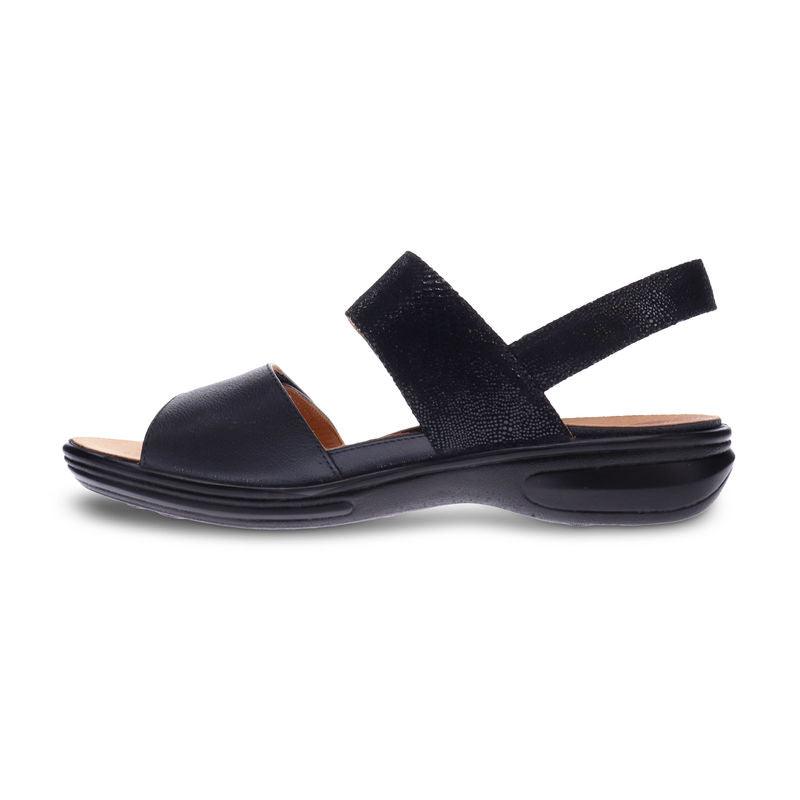 Revere Como Back Strap Leather Sandals (Women's) - Black