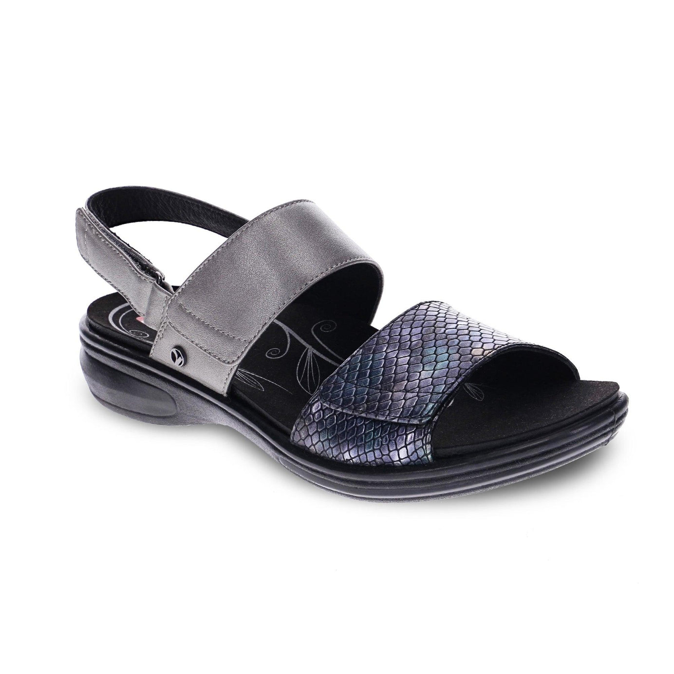 Revere Como Back Strap Leather Sandals (Women's) - Slate